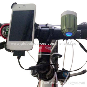 Outdoor water-resistant high brightness bike light with 1,000lm LED/smartphone charger/GPS holder